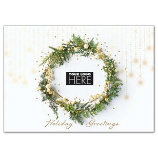 Glistening with Charm Holiday Logo Cards - White