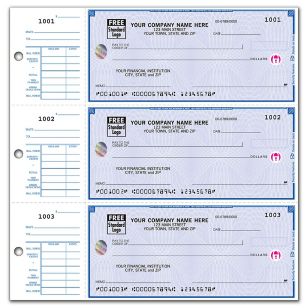 High Security 3-on-a-page Compact Checks W  End Stubs Bradford Business 