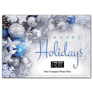 Blue Radiance Holiday Logo Cards - White