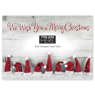 Hats Off Christmas Logo Cards - White