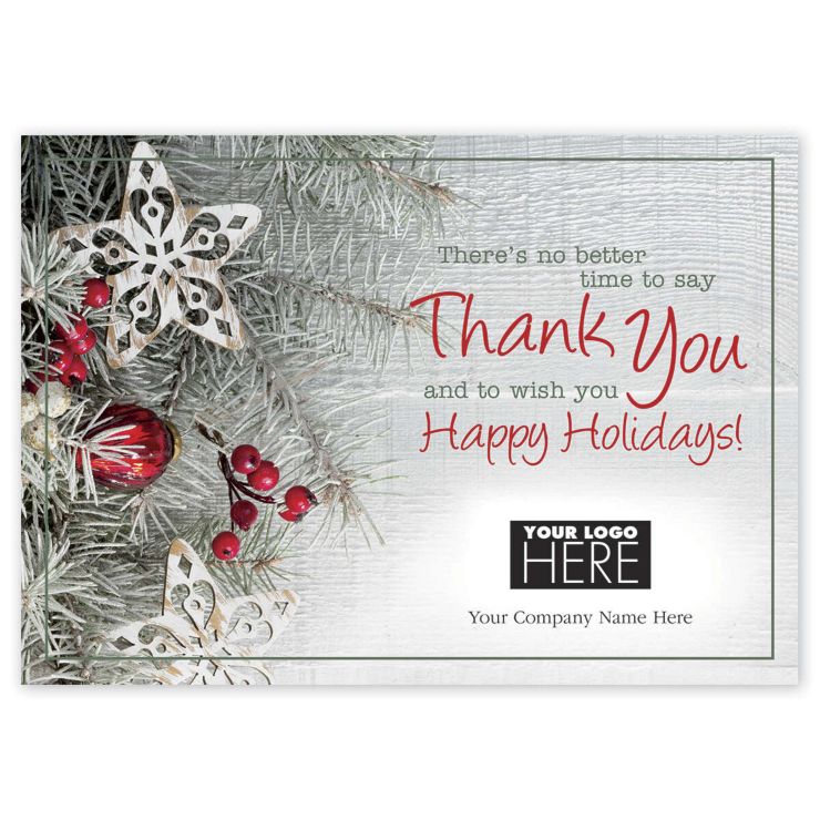 Country Charm Holiday Logo Cards - White