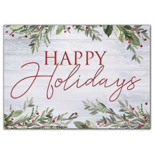 Rustic Display Holiday Cards - White