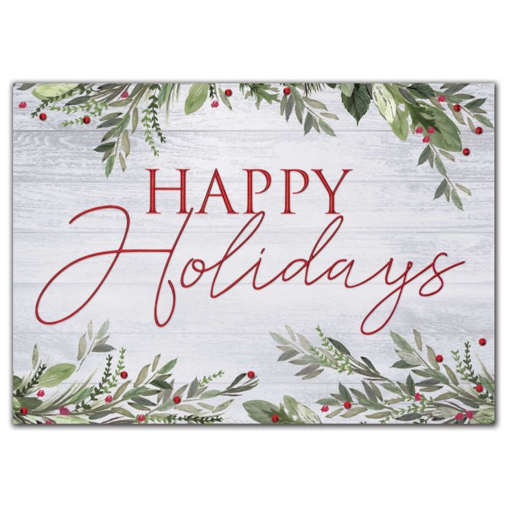 Rustic Display Holiday Cards - White