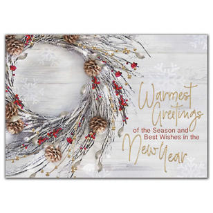 Natural Elements Holiday Cards - White