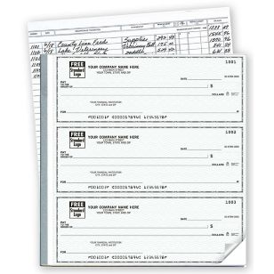 3-On-A-Page Business Size Checks with Deposit Tickets 1 Part