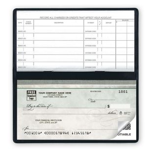 Compact Size Duplicate Checks, Green Marble Design