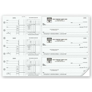 3-On-A-Page Payroll & Disbursement Check Side-Tear Vouchers 1 Part