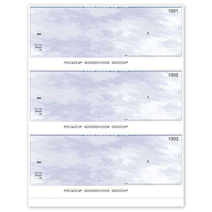 3-Up Laser Cheque - 1 Part