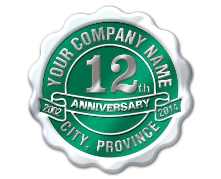 Anniversary Seal - 1 11/16" Circle - Bronze