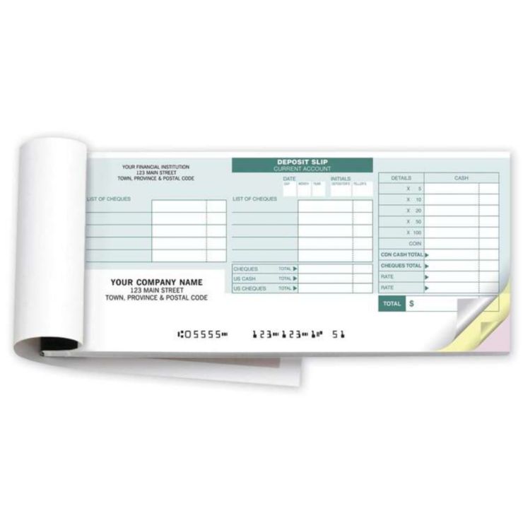 Deposit Slip Book - 7 7/8" X 3 3/8" - 3 Part