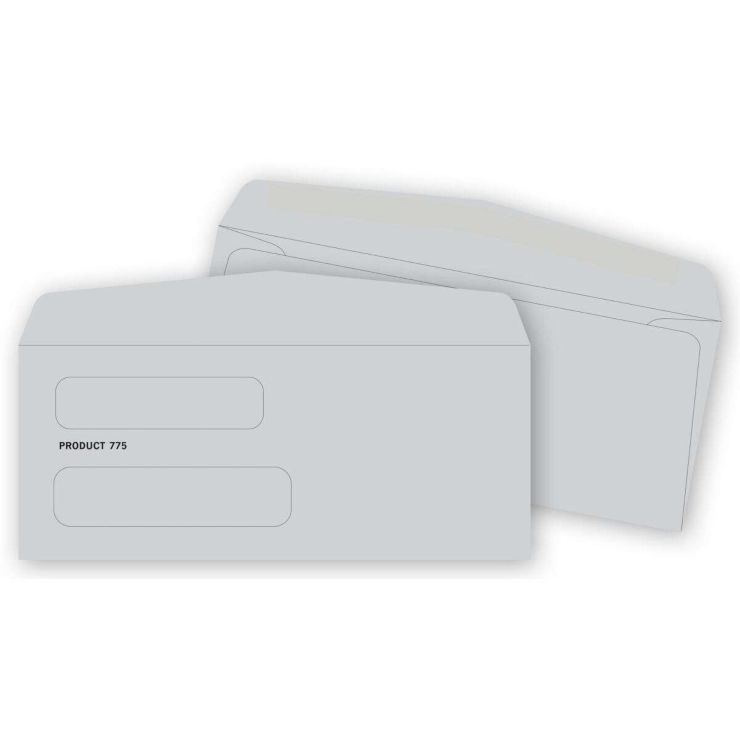 Double Window Confidential Envelope - 8 3/4" x 3 3/4"