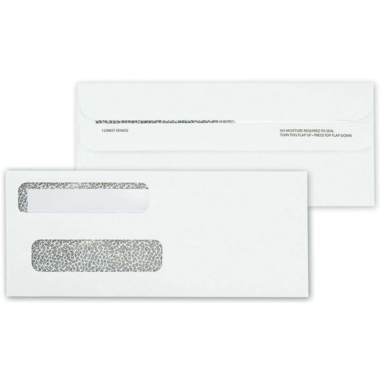 Self Seal Double Window Confidential Envelope - 8 5/8 X 3 5/8"