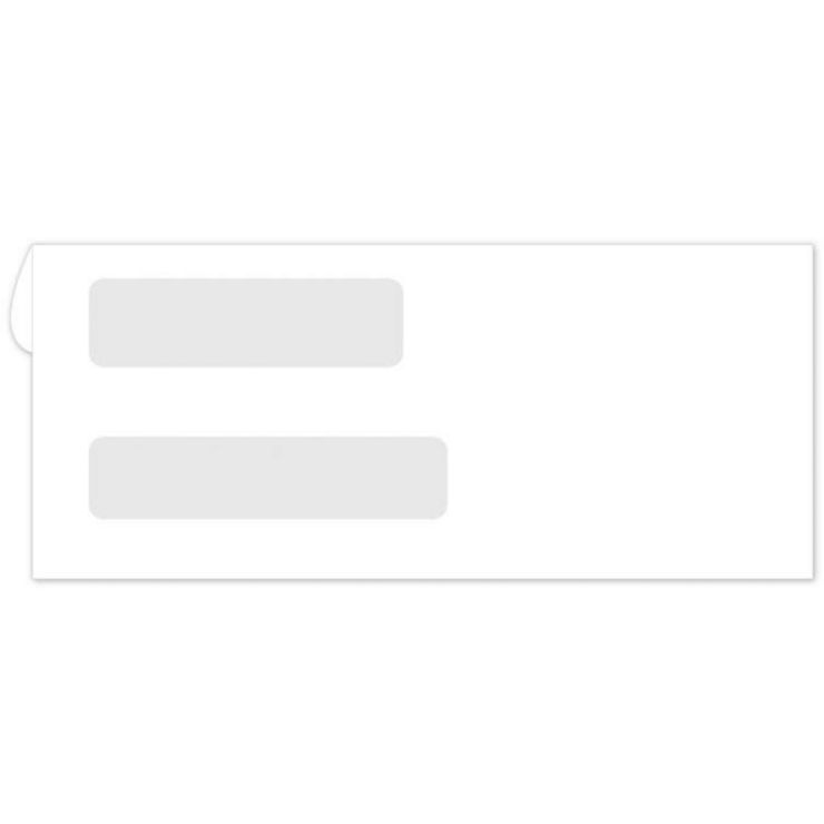 Self Seal Double Window Confidential Envelope - 8 3/4" x 3 3/4"