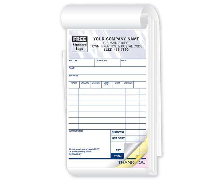 Compact Sales Book - 3 4/10 x 5 1/8" - 2 Part