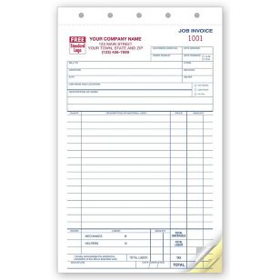 Compact Job Invoice - 5 2/3 x 8 1/2