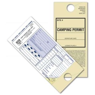 Camping Permit Mirror Tag - 9 1/2 X 4 1/4" - 2 Part