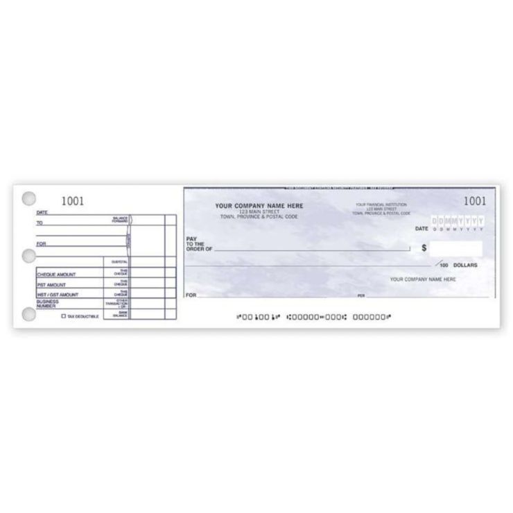 One-to-a-page Cheques - 1 Part