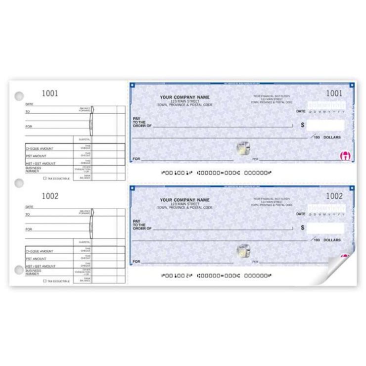 2-to-a-page High Security Cheques - 1 Part