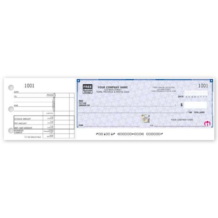 1 per page High Security Cheques - 1 Part