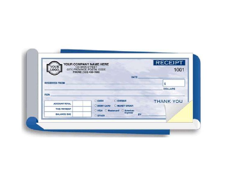 Receipt Book - 6 1/4" x 2 5/6" - 2 Part