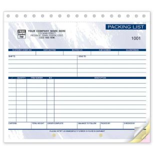 Packing List - 8 1/2 X 7