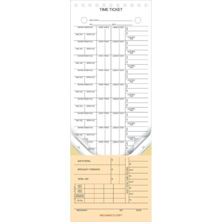 Time Tickets - 4 1/4" X 11" - 2 Part