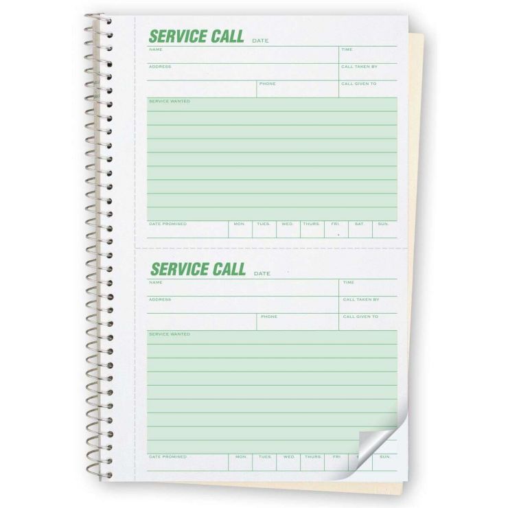 Phone Message Book - Service Call Book