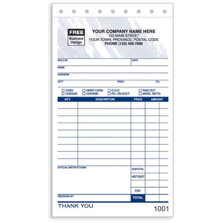 Classic Small Sales Slips - 2 Part