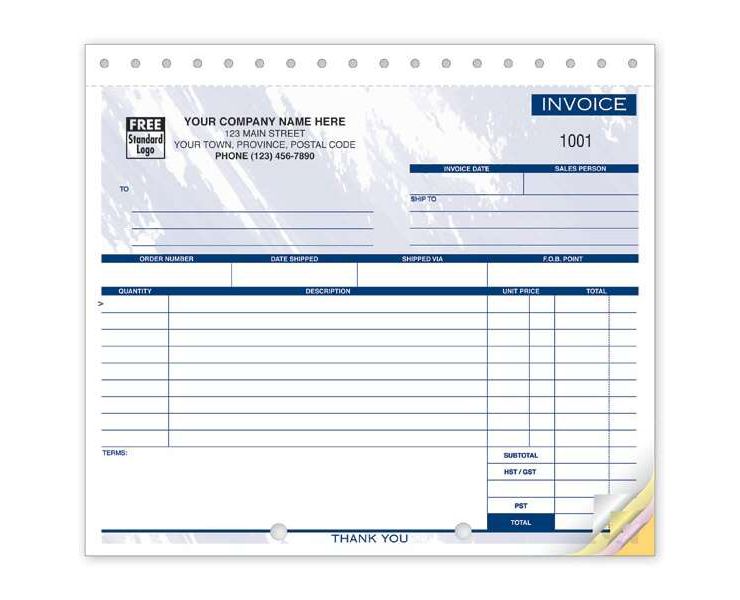 Compact Invoice, Classic Design, 8 1/2 x 7" - 2 Part