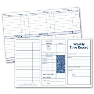 Pocket Size Weekly Time Cards