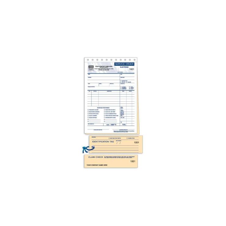 Electronic Service Order Forms W/ Claim Cheque