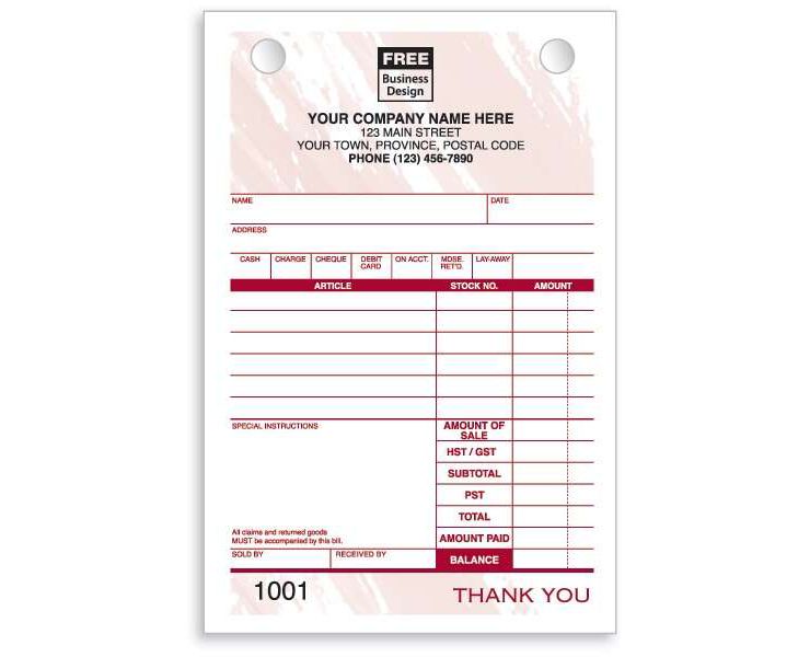 Jewelry Register Forms - Small Classic