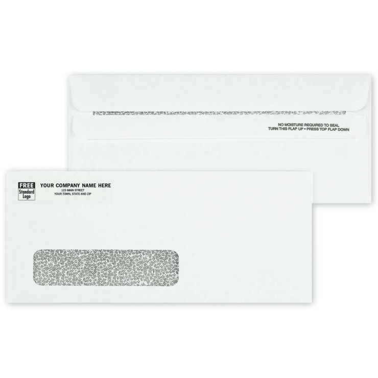 #10 Single Window Envelope, Security Tint, Self Seal 2 Flaps