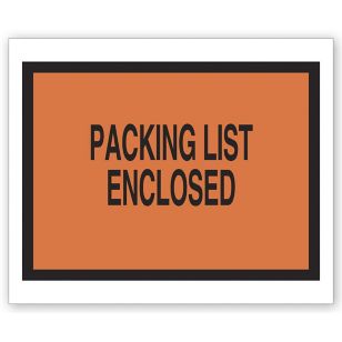 Packing List Envelope With Pressure Sensitive Backing