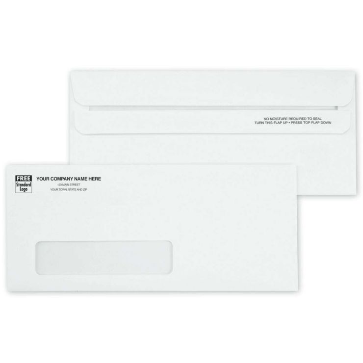 #10 Single Window Envelope, Self Seal 2 Flaps