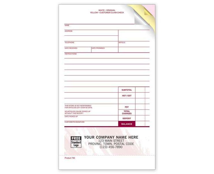 Repair Orders, Jewelry, Classic Design, Envelope