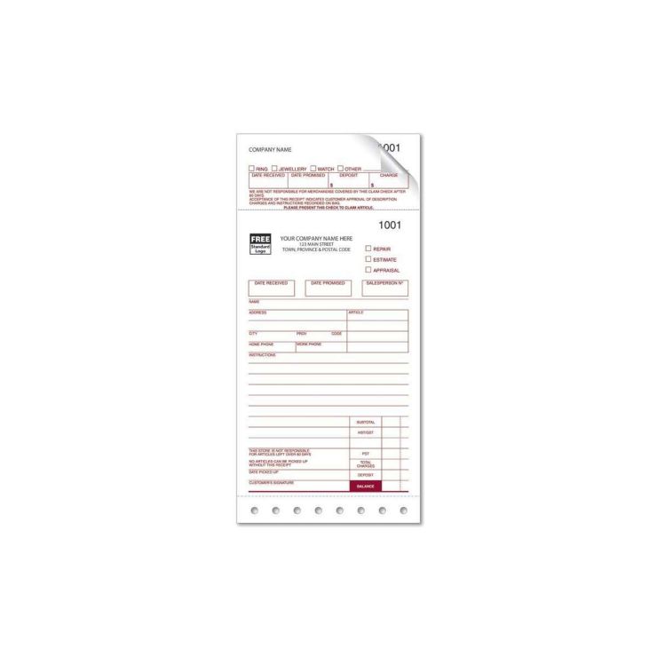 Jeweller Forms - Jewellery Repair Envelopes