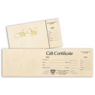 Gift Certificates - Ivory Foil Embossed Gift Certificate