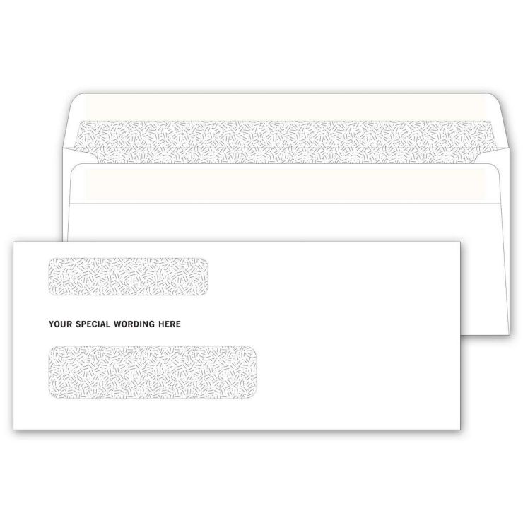 2-Window Confidential Envelope Self Seal 8-5/8 X 3-5/8