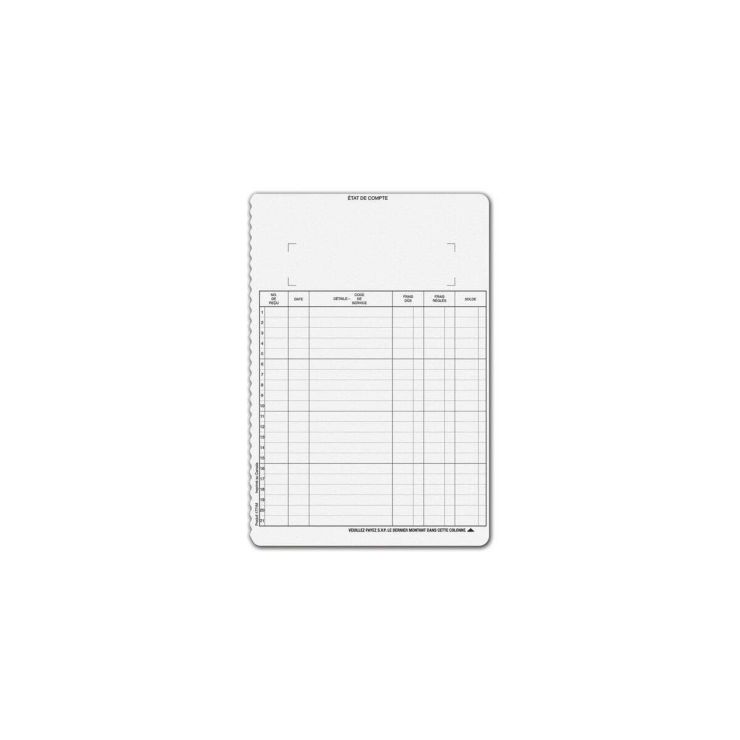 Medical Ledger Card-French