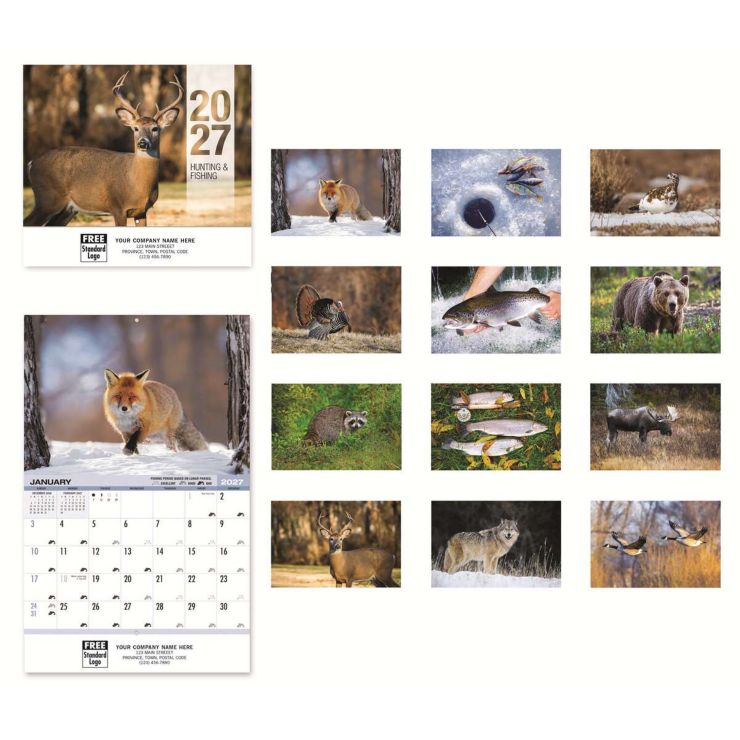 2027 Hunting & Fishing Wall Calendar - English