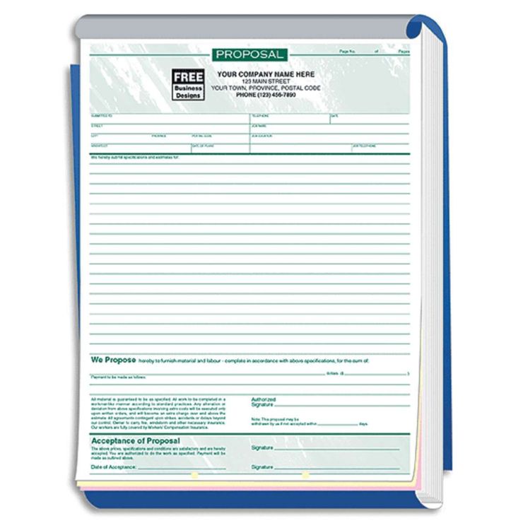 Large Proposal & Acceptance Form Books - 3 Part
