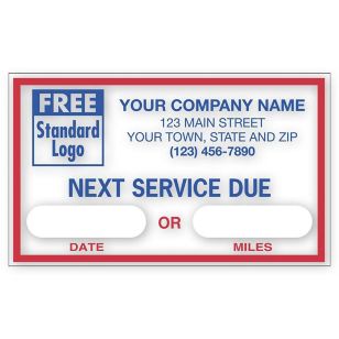 Static Cling Labels - Next Service Due