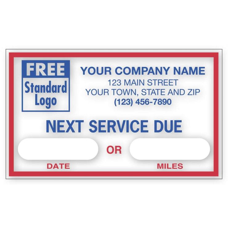 Static Cling Labels - Next Service Due
