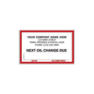 Static Cling Label (Next Oil Change) - 2 1/2 x 1 1/2