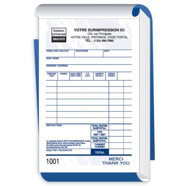 Bilingual Sales Receipt Books - Compact - 2 Part