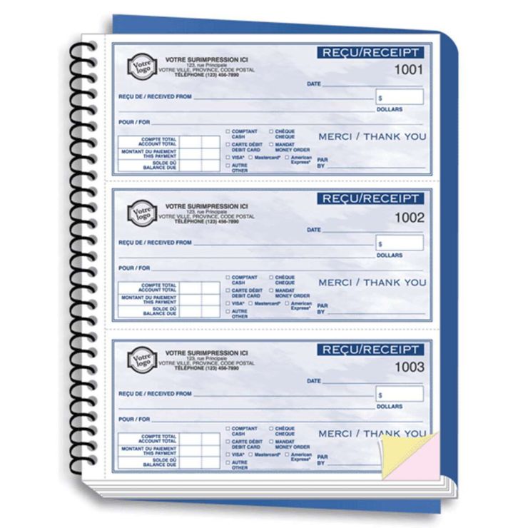 Bilingual Receipt Books - 2 Part