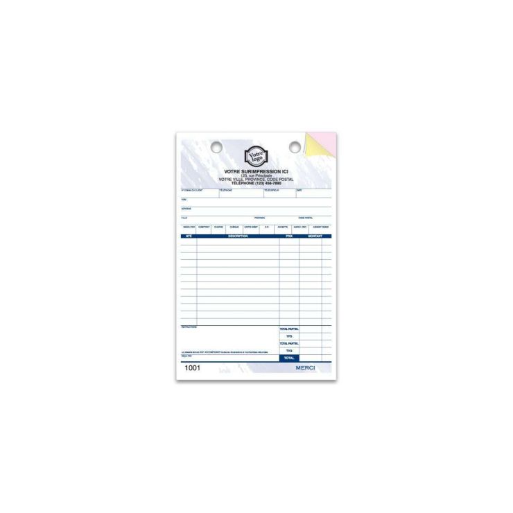 French Sales Register Forms - Large - 2 Part