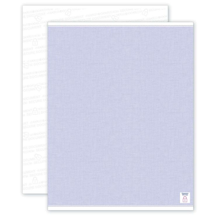 Security Paper Blue, Blank Sheets