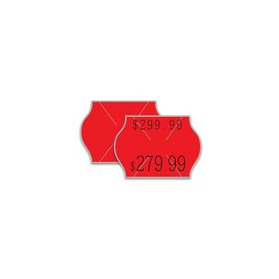 2 Line Unimprinted Pricing Gun Label - red